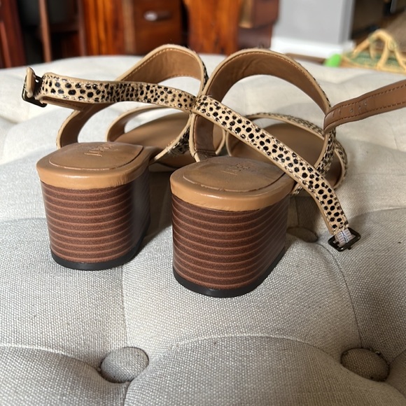 J Crew Calf Hair Block heel sandals in dot - Picture 3 of 4